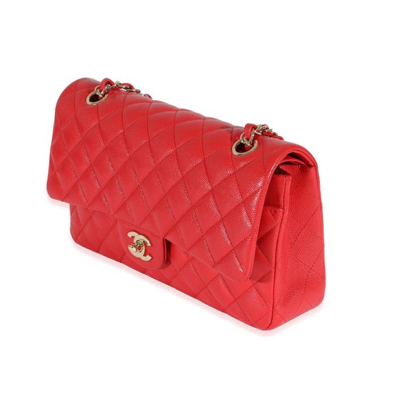 Chanel 21S Red Caviar Medium Classic Double Flap - Picture 2 of 8